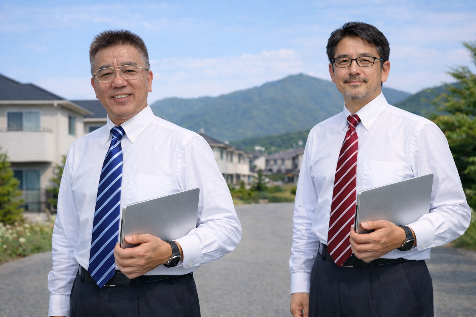 大村土木工業の代表者と、ウェブサイト担当者