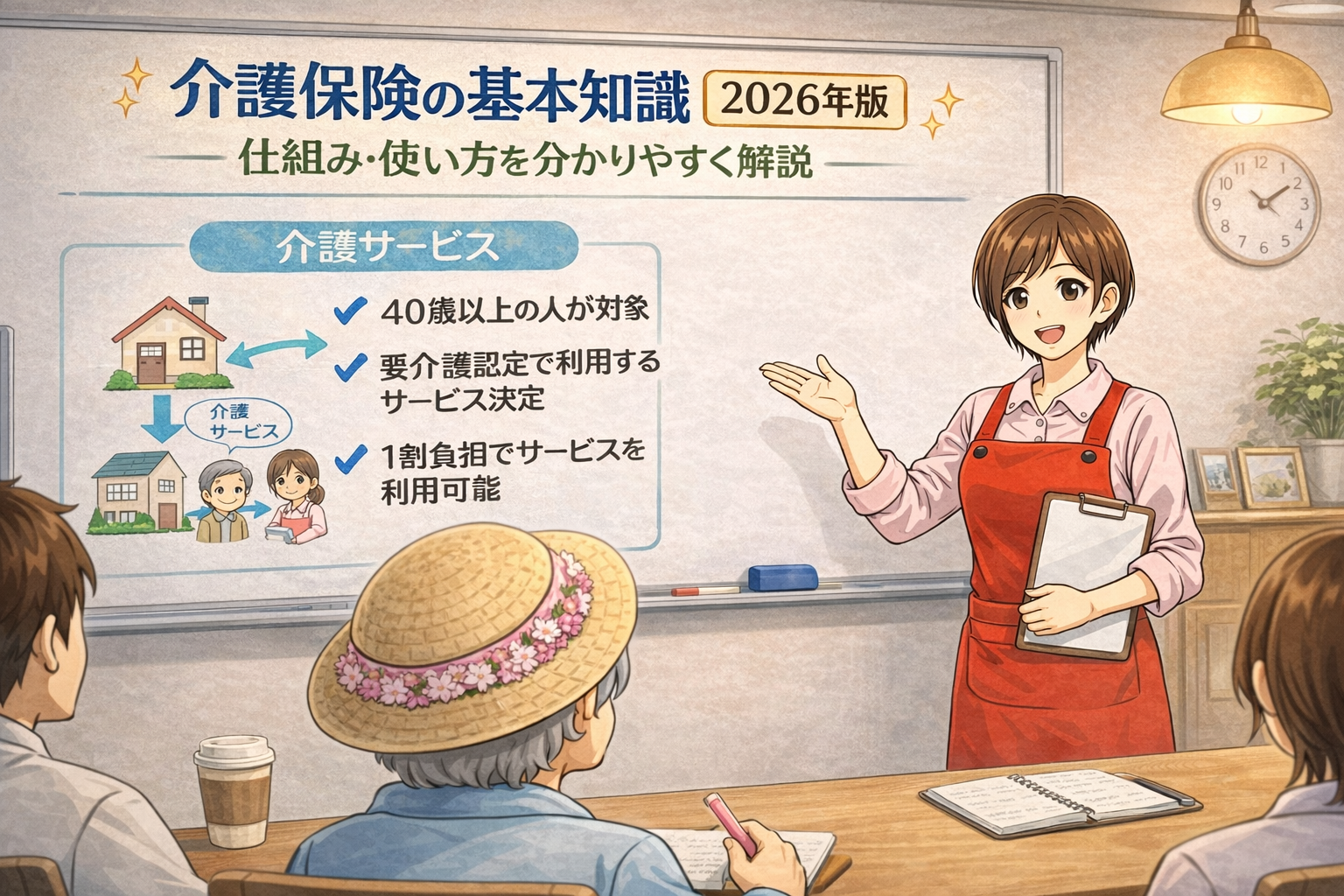 介護保険の基本知識2026年版｜仕組み・使い方を分かりやすく解説のイメージ画像。｜Chat GPTで加工しています。