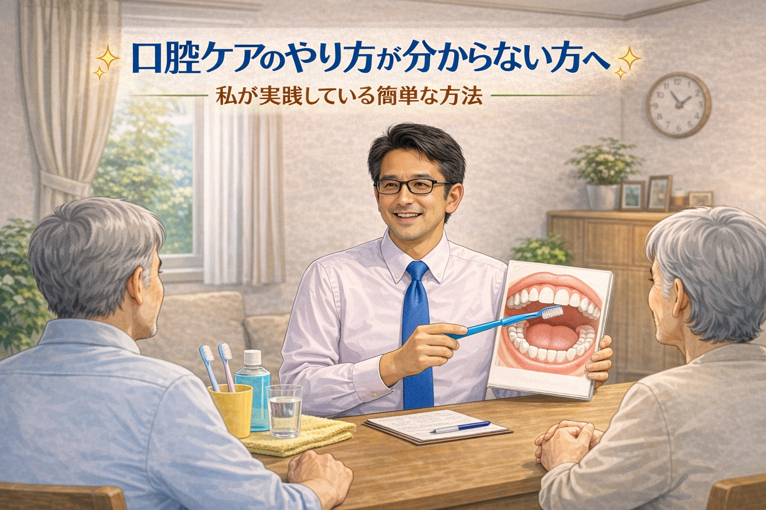 口腔ケアのやり方が分からない方へ｜私が実践している簡単な方法のイメージ画像～Chat GPTで加工しています。