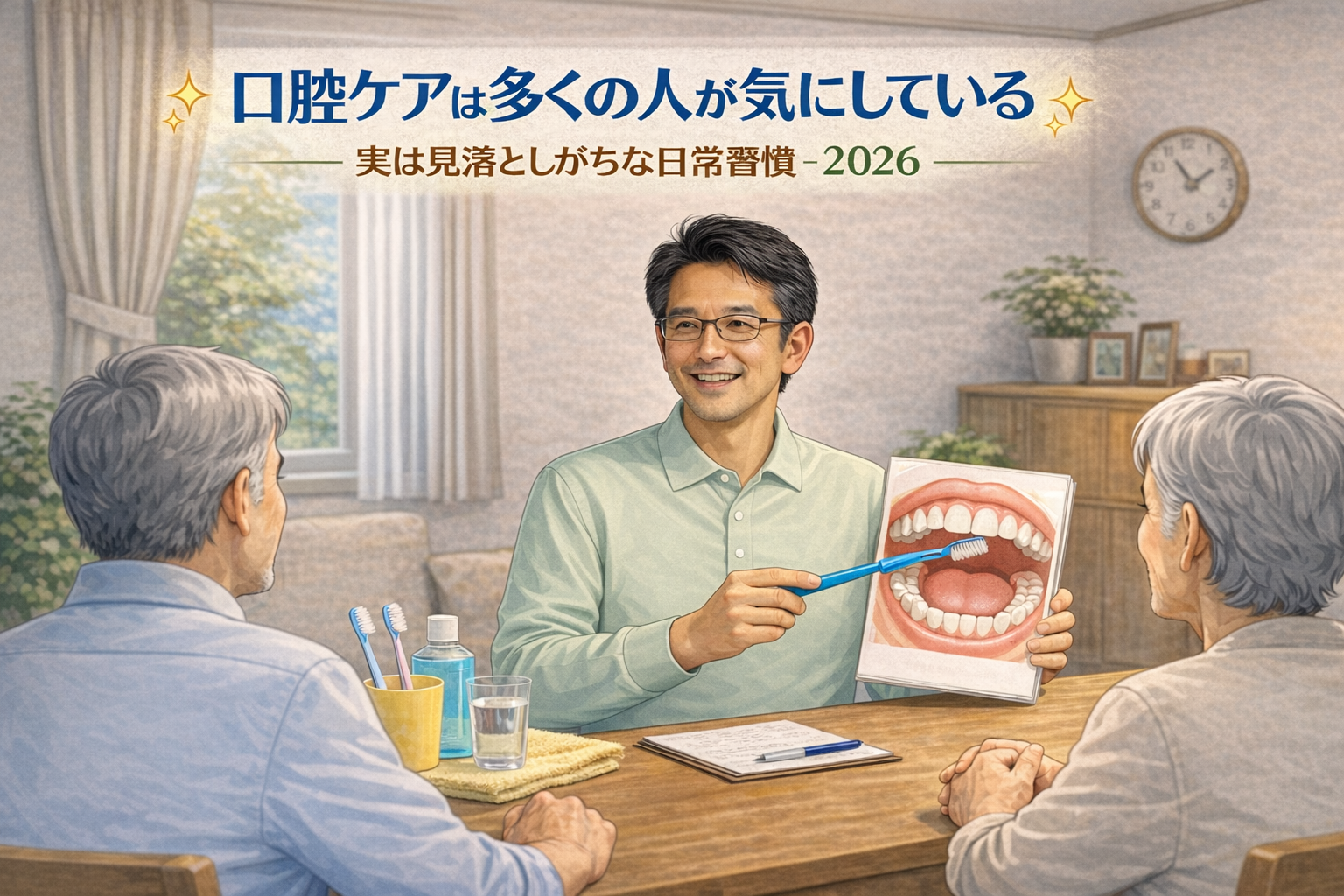 口腔ケアは多くの人が気にしている｜実は見落としがちな日常習慣－2026のイメージ画像｜Chat GPTで作成